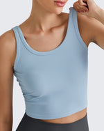 G4free Ribbed Slim Workout Tank Crop Tops 