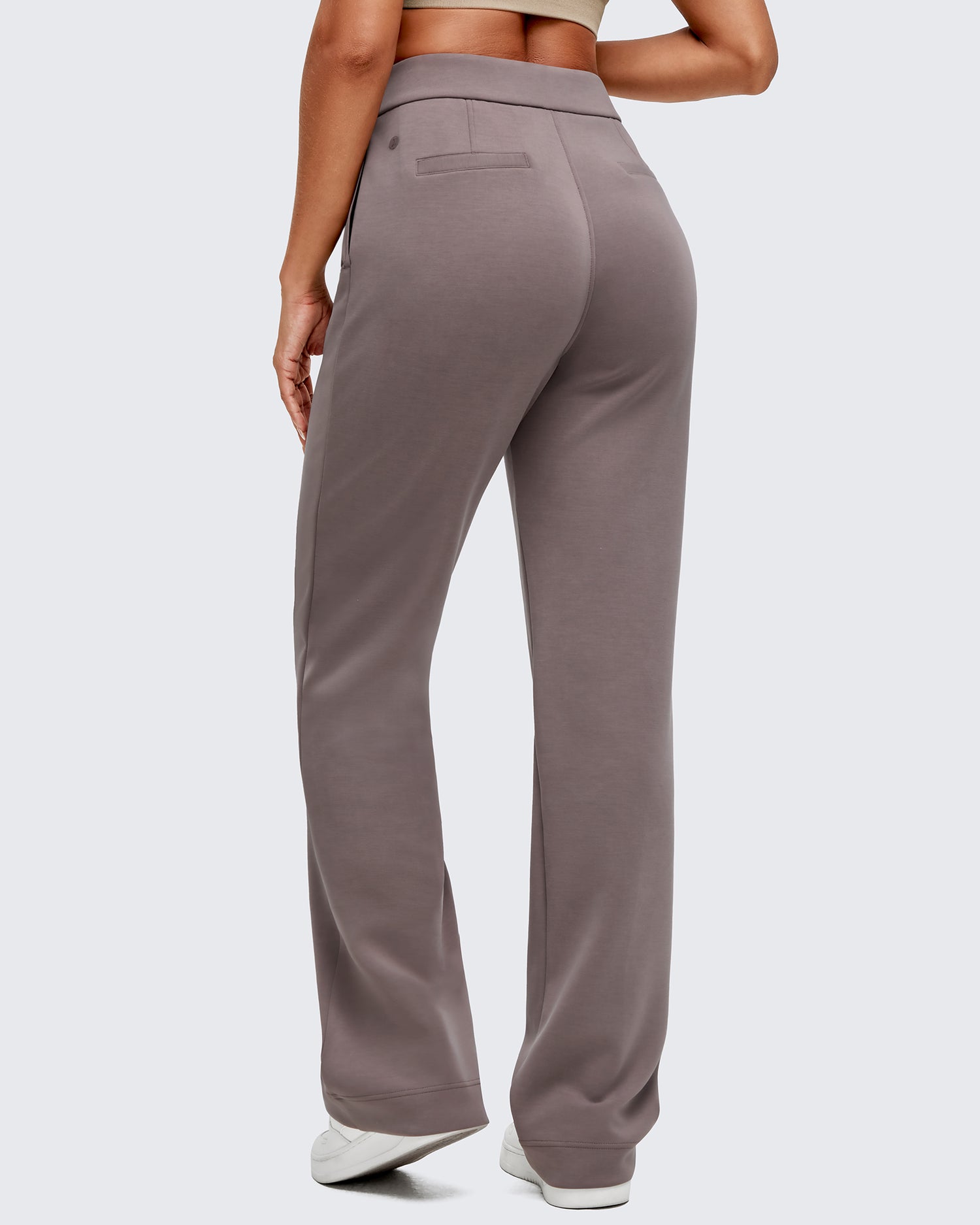 Smoofit Straight Leg Elastic High Waist Dress Pants