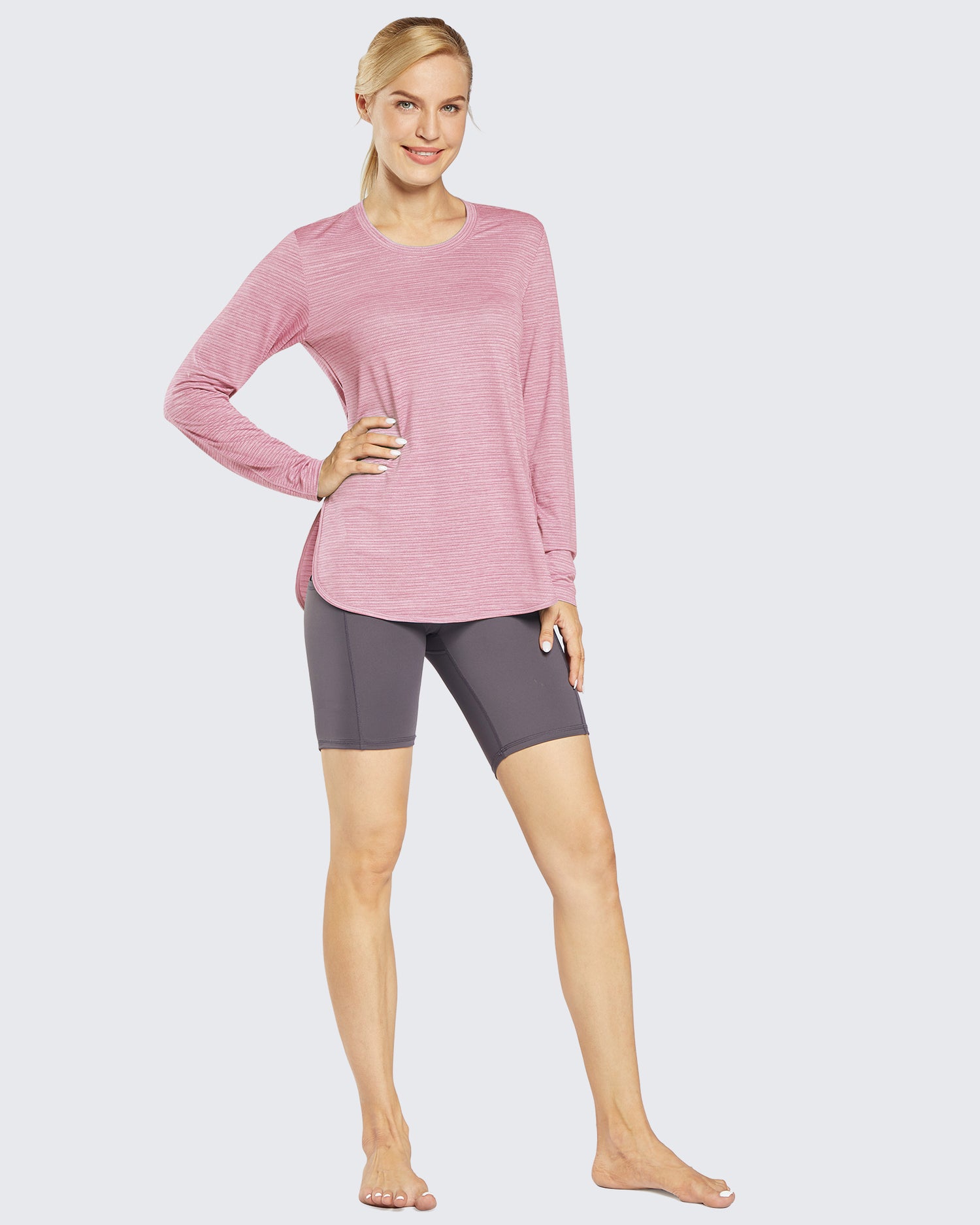 Quick Dry Scoop Neck UV Long Sleeve Workout Tops