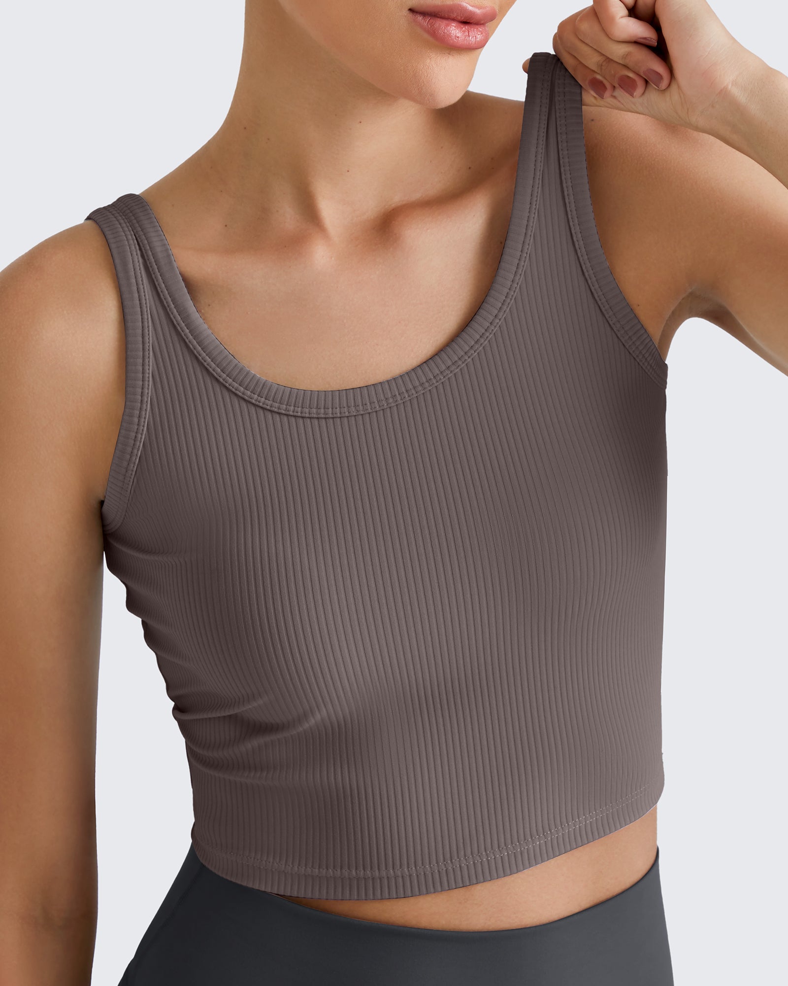 G4free Ribbed Slim Workout Tank Crop Tops 