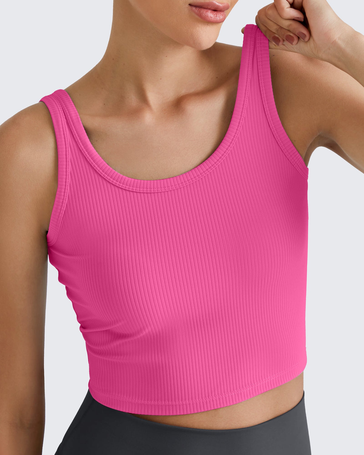 G4Free Activewear Ribbed Slim Workout Tank Crop Tops 
