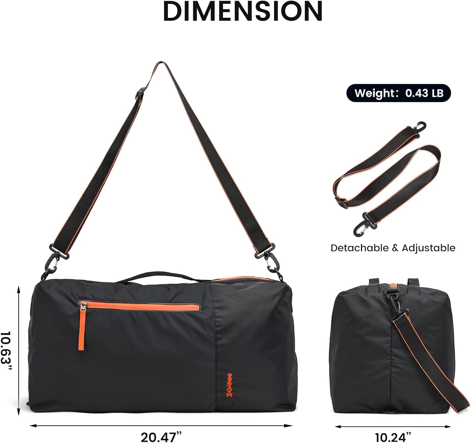 G4Free G4Free 40L Large Gym Wet Pocket  Duffel Bag 