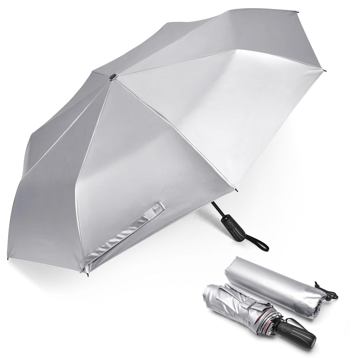 G4Free G4Free 46 Inch UPF 50+ UV Protection Sun Double Layer Windproof Auto Umbrella 