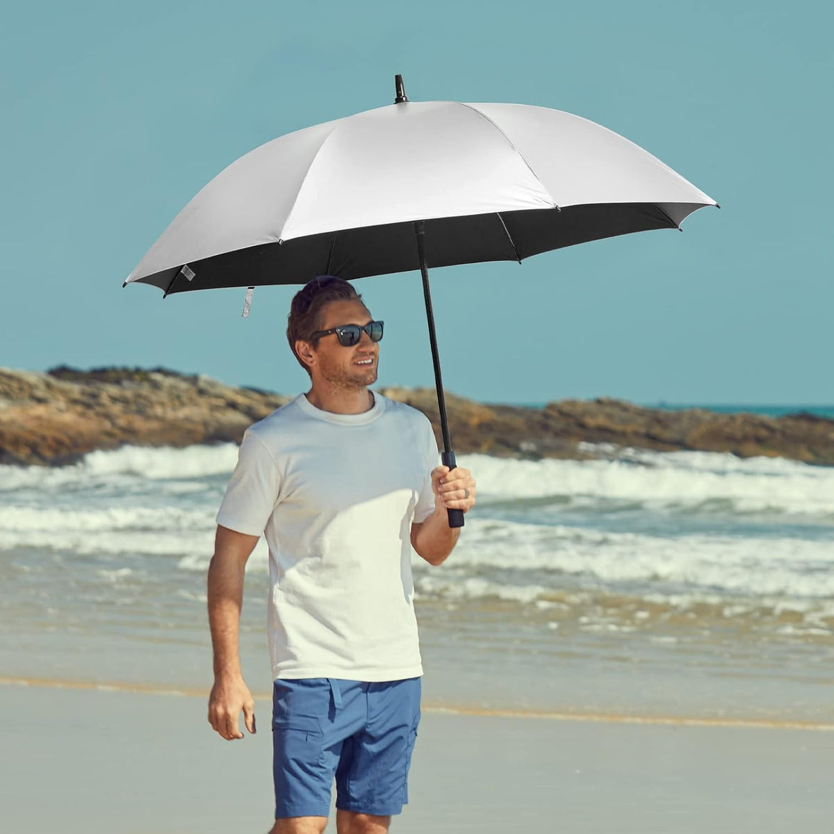 G4Free G4Free 54/62 Inch Windproof UV Protection Extra Large Auto Stick Long Umbrella 