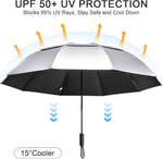 G4Free G4Free 42/46/54/62 Inch 10 Ribs Windproof for Rain Double Canopy Auto Umbrella 