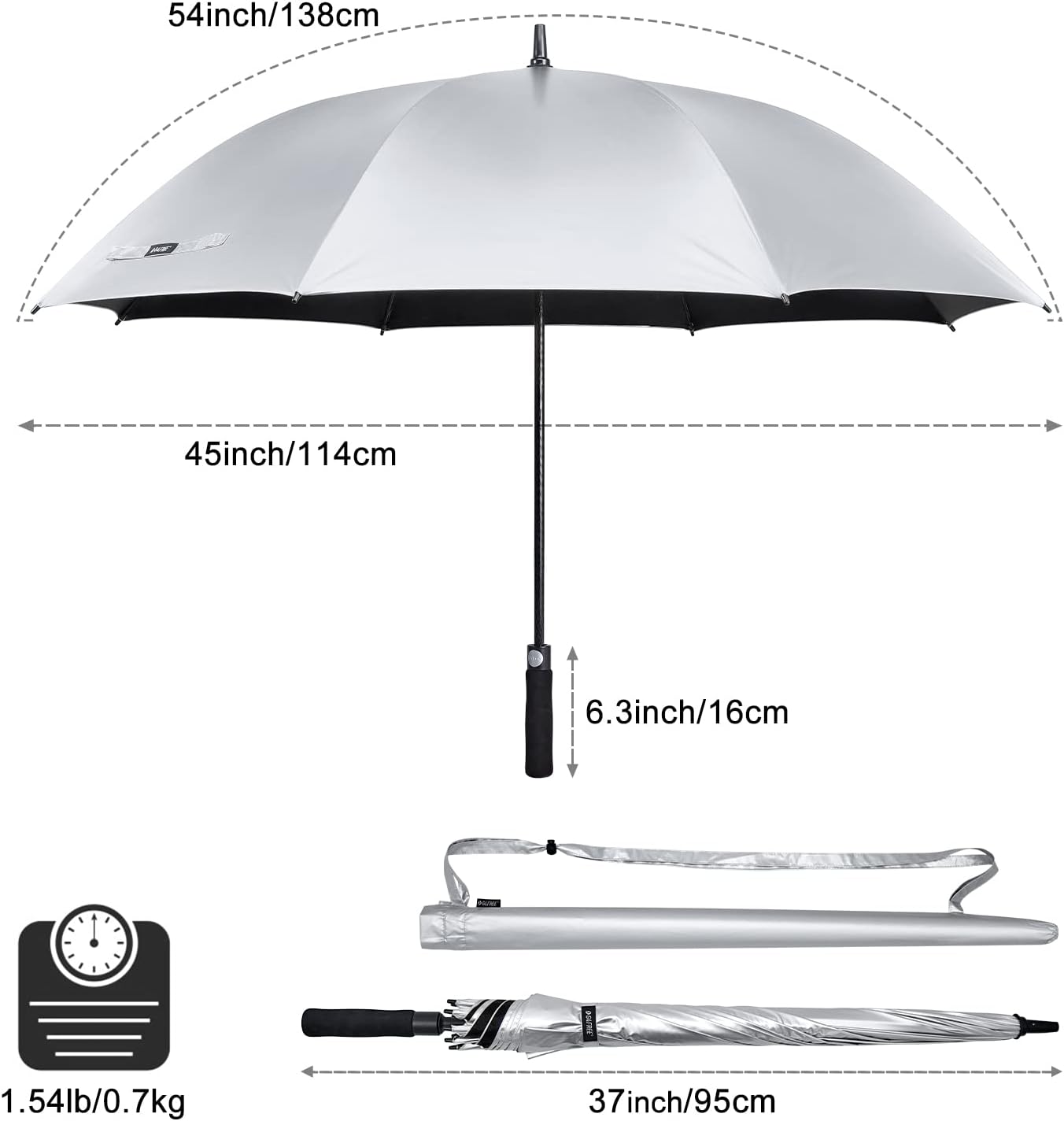 G4Free G4Free 54/62 Inch Windproof UV Protection Extra Large Auto Stick Long Umbrella 