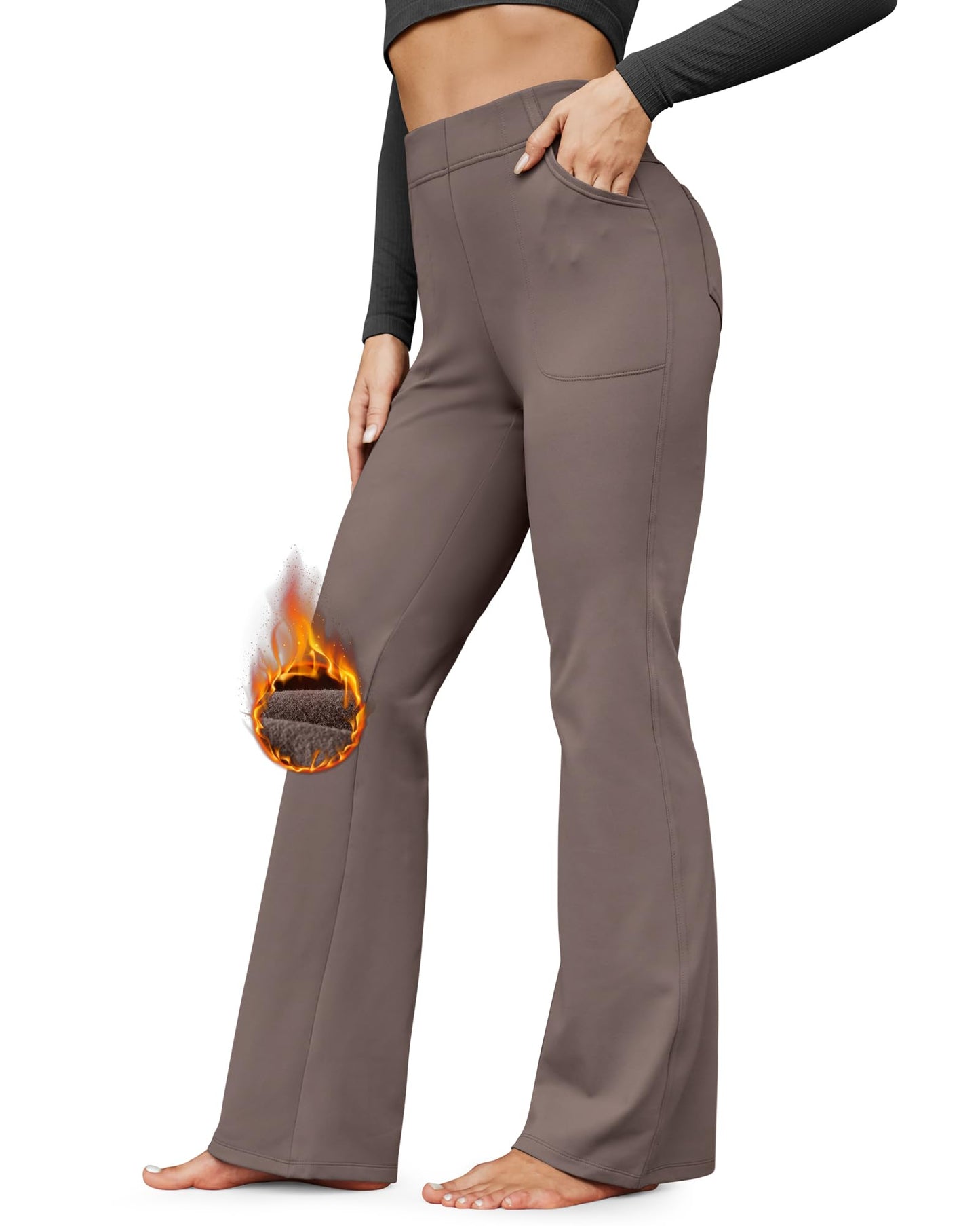 Fleece Lined Work Flare Yoga Pants