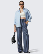 G4Free Activewear - Loose High-Waist Business Casual Striped Pants -GF23J172Z03F-XS-GF23J172Z03A-S-GF23J172Z03B-M-GF23J172Z03C-L-GF23J172Z03D-XL