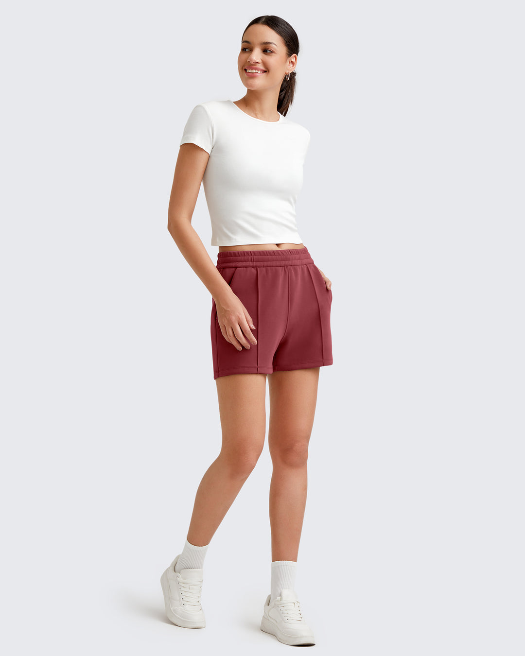 G4Free Activewear Smoofit Front Pleats Elasticity Sweat Shorts 