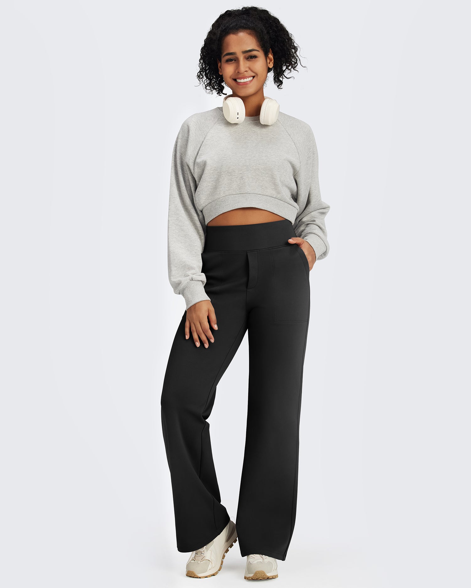 Loose High-Rise Business Casual Pants