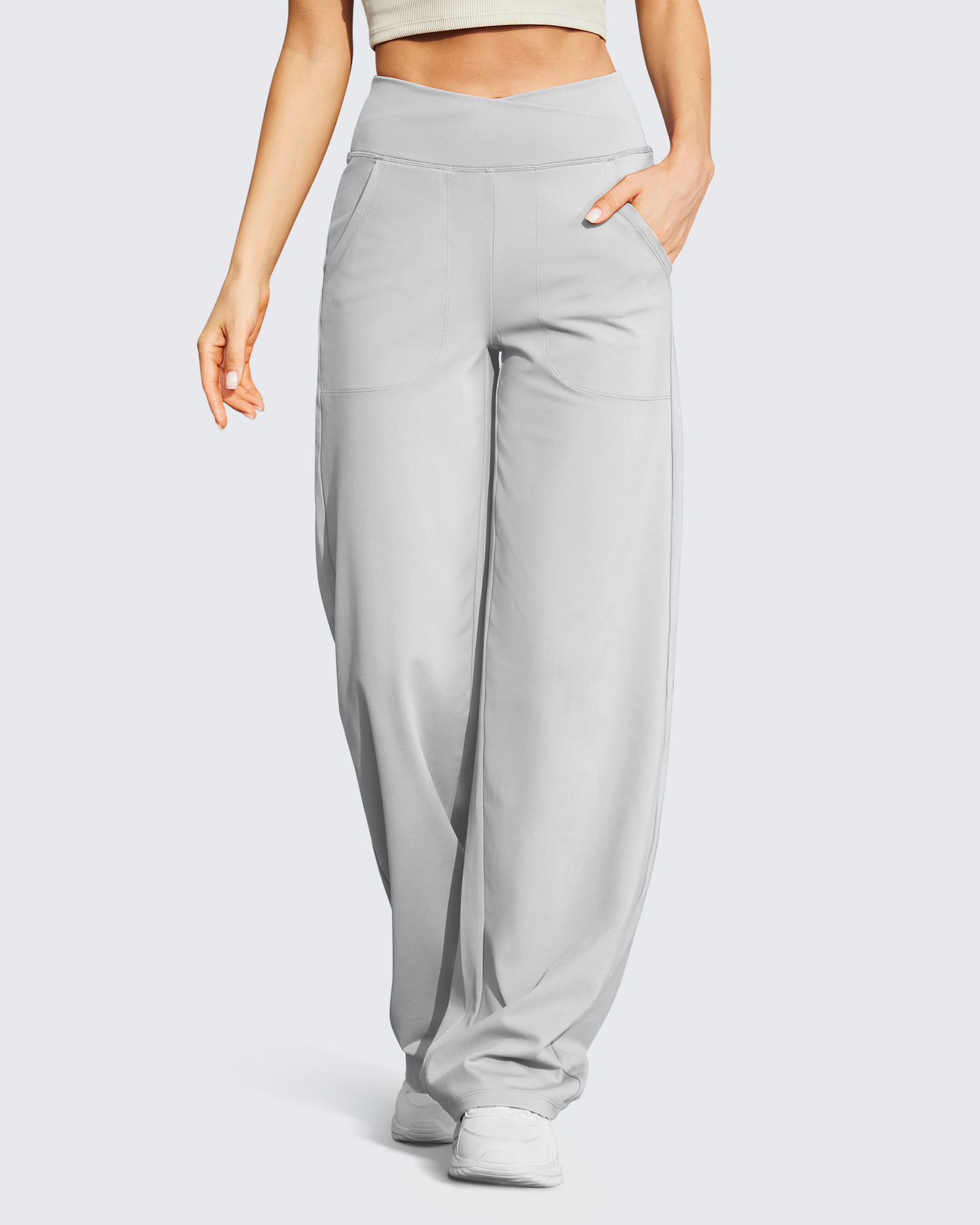 Wide Leg High-Waist Casual Pants 31''