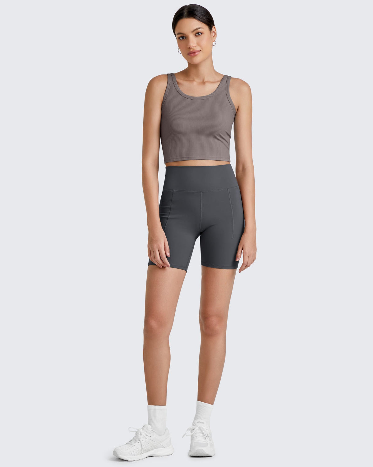 G4Free Activewear Ribbed Slim Workout Tank Crop Tops 