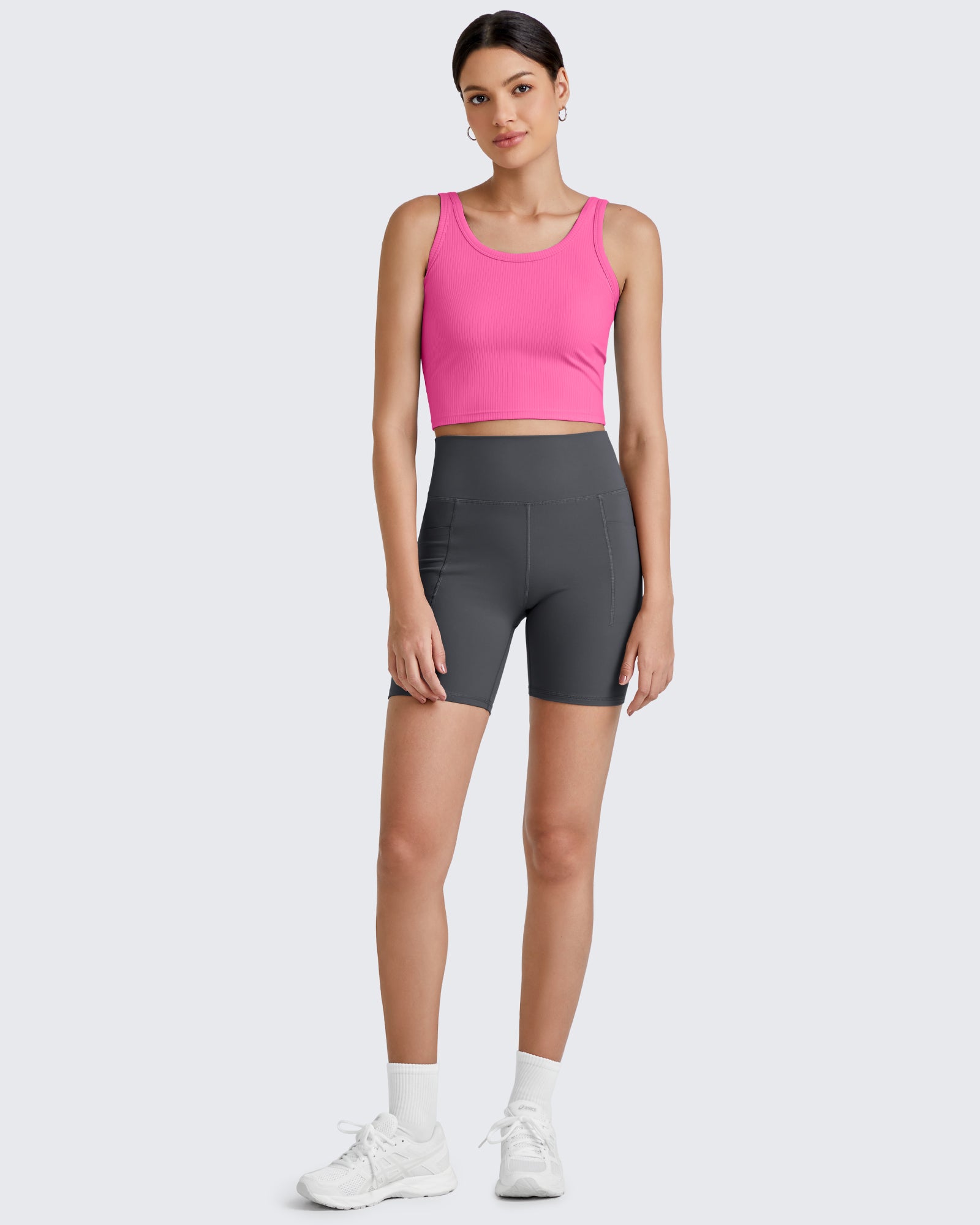 G4free Ribbed Slim Workout Tank Crop Tops 