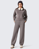 G4Free Activewear - Fleece Lined Loose Warm Narrowed Trouser Legs Pants -GF25J684AF-XS-GF25J685AF-XS-GF25J686AF-XS-GF25J684AA-S-GF25J685AA-S