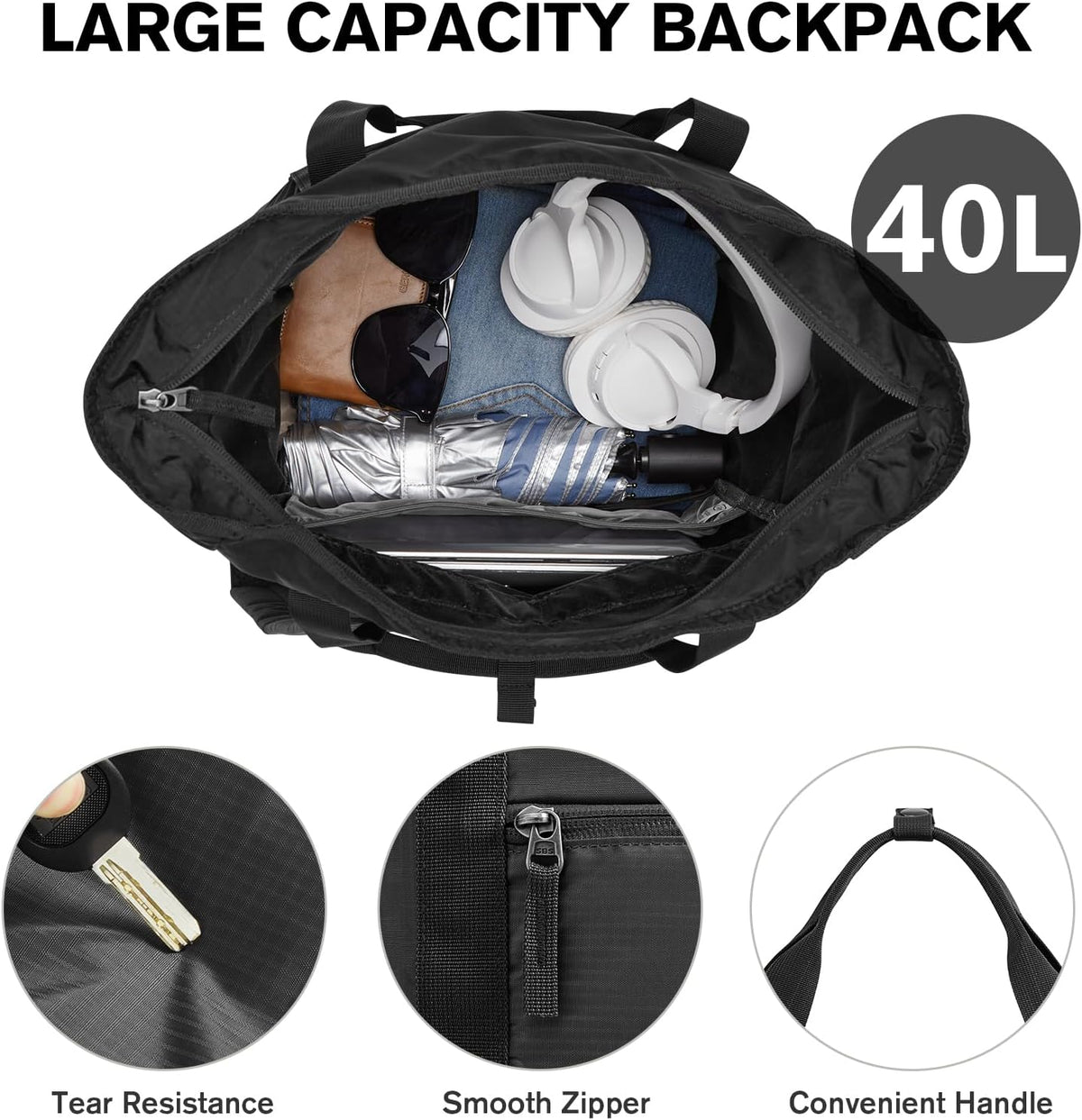 G4Free G4Free 40L Packable Backpack Waterproof Travel Backpack 