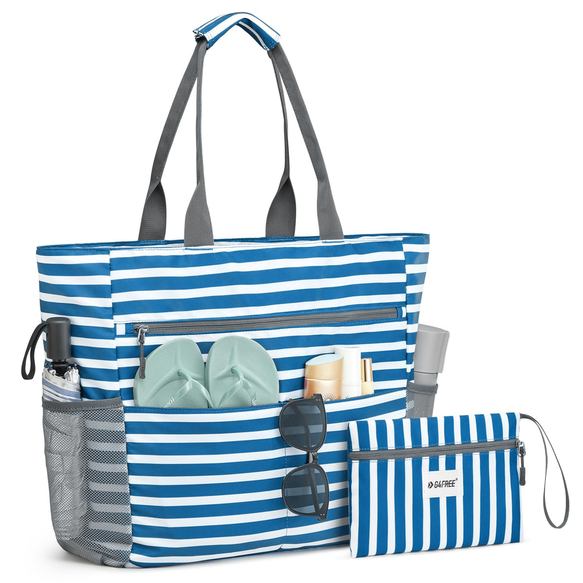G4Free G4Free Foldable Waterproof Sandproof Tote Beach Bag 
