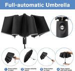 G4Free G4Free Eco Fiberglass Frame Double Canopy Reflective Strip Auto Folding Umbrella 
