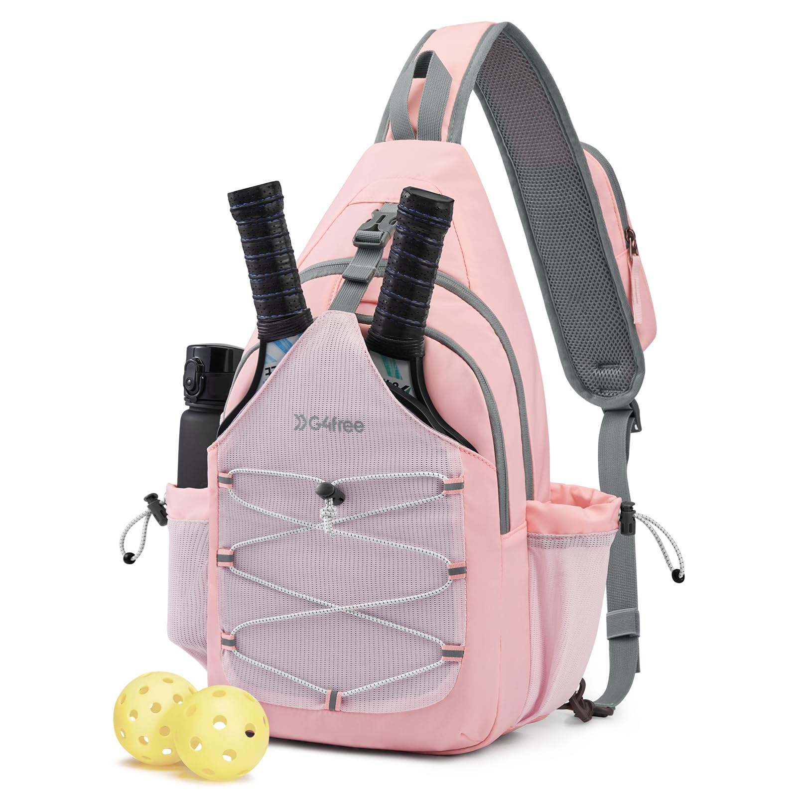G4Free G4Free Women Pickleball Sports Sling Bag #Black-Ivory-Pink