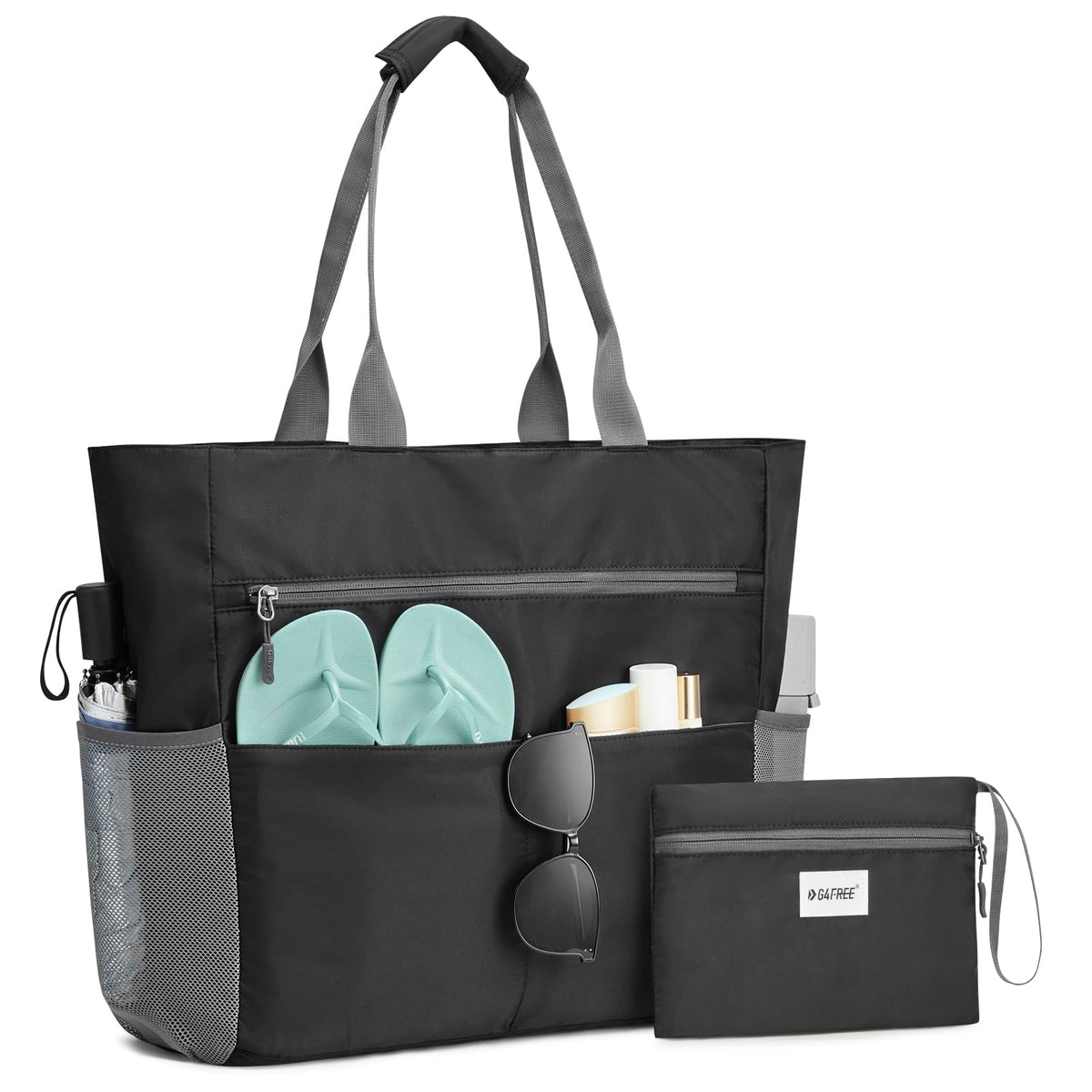 G4Free G4Free Foldable Waterproof Sandproof Tote Beach Bag 