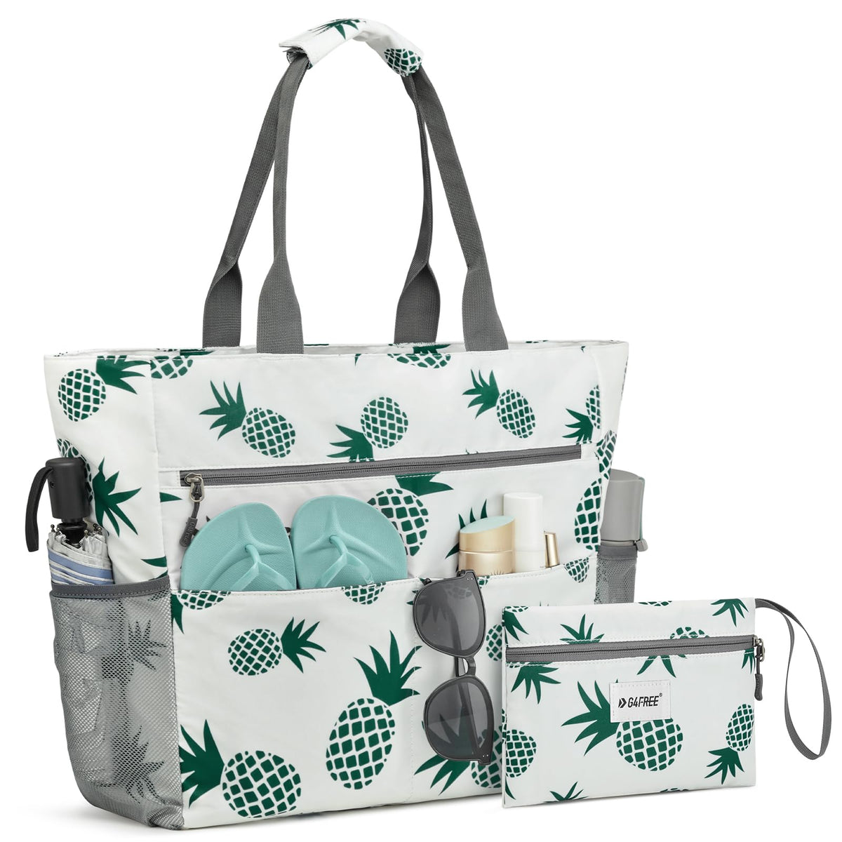 G4Free G4Free Foldable Waterproof Sandproof Tote Beach Bag 