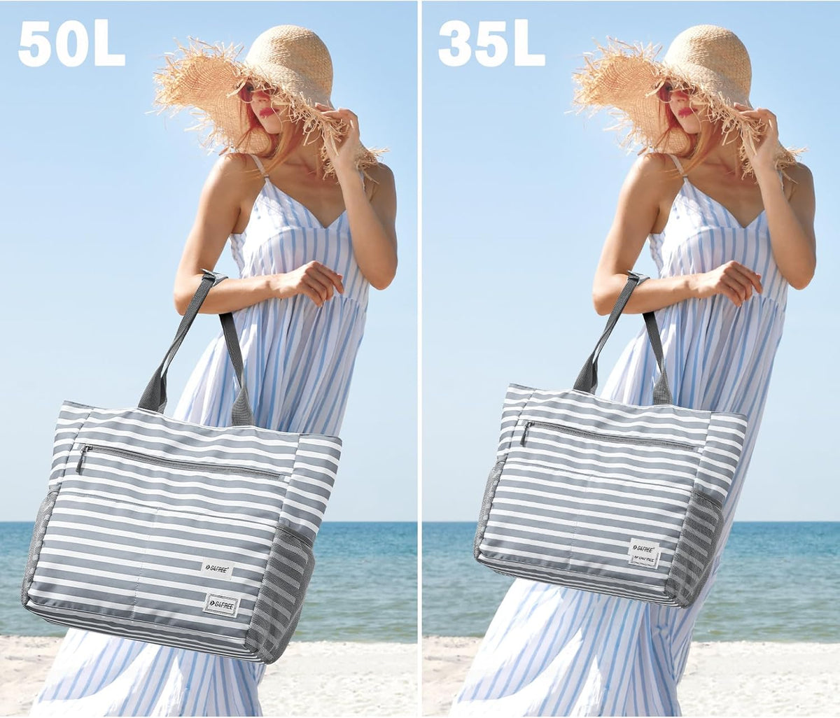 G4Free G4Free Foldable Waterproof Sandproof Tote Beach Bag 