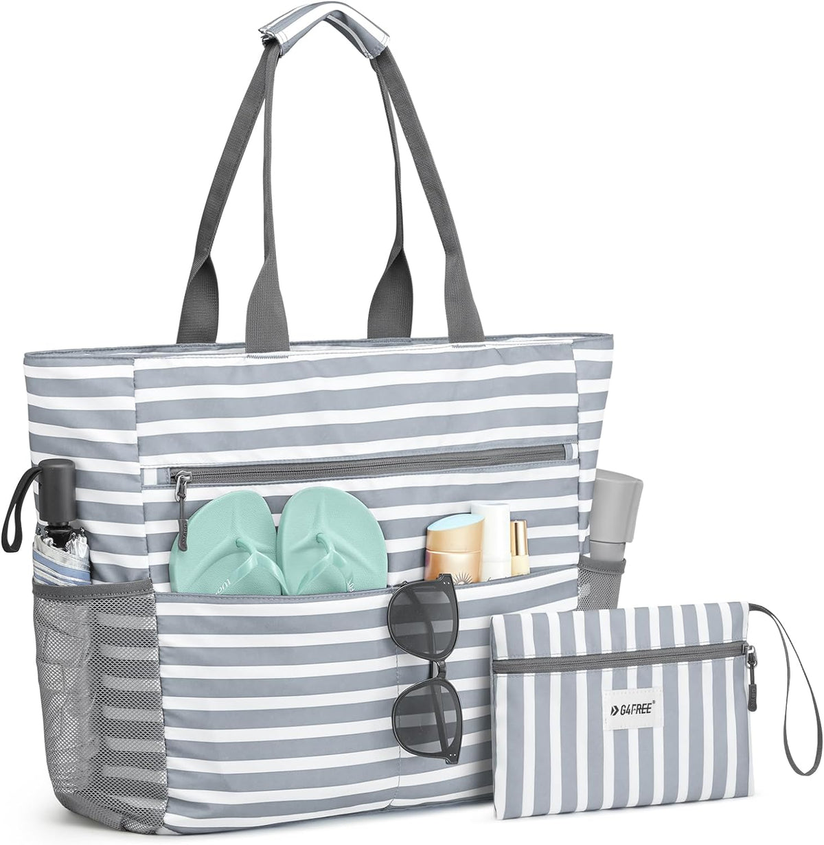 G4Free G4Free Foldable Waterproof Sandproof Tote Beach Bag 