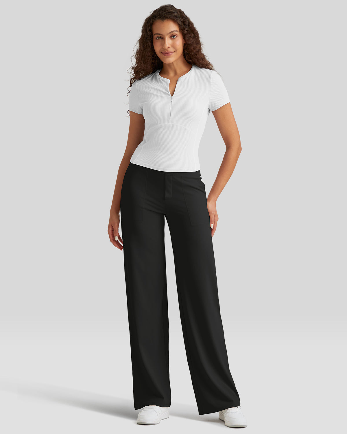 G4free Loose High-Waist Business Casual Pants 