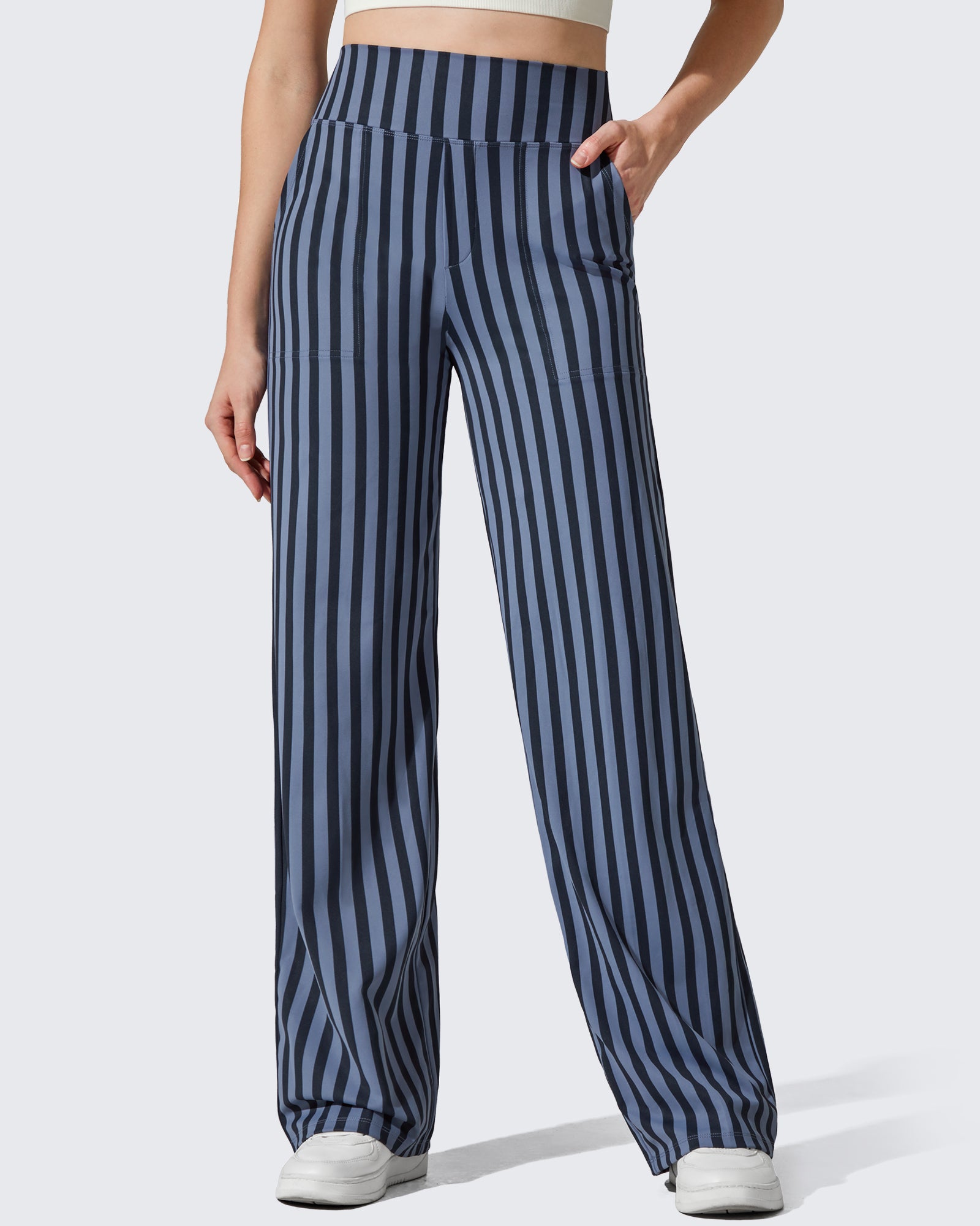 G4Free Activewear - Loose High-Waist Business Casual Striped Pants -GF23J172Z03F-XS-GF23J172Z03A-S-GF23J172Z03B-M-GF23J172Z03C-L-GF23J172Z03D-XL