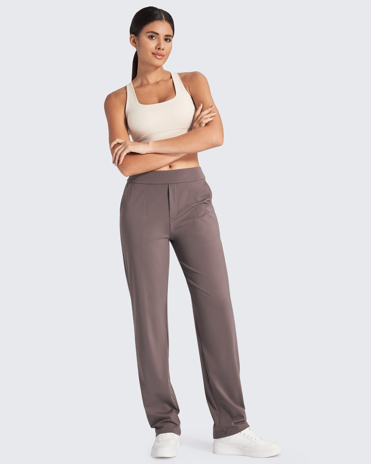 G4Free Activewear Bizcasual High-Waist Straight Dress Pants 
