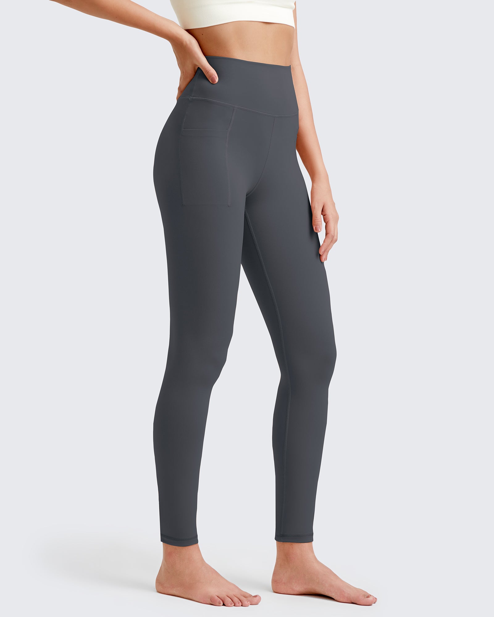 Barefeel High-Waist Workout Yoga Leggings #dark-grey