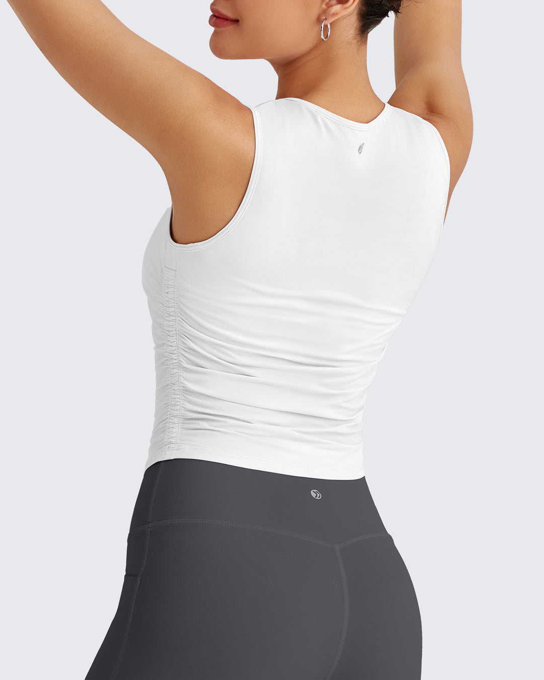 Lightbreeze Side Ruched Sleeveless Workout Tops