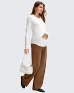 G4Free Activewear - BareFeel Crew Neck Ruches Maternity Long Sleeve -GF25BY380CA-S-GF25BY380CB-M-GF25BY380CC-L-GF25BY380CD-XL-GF25BY380CE-XXL