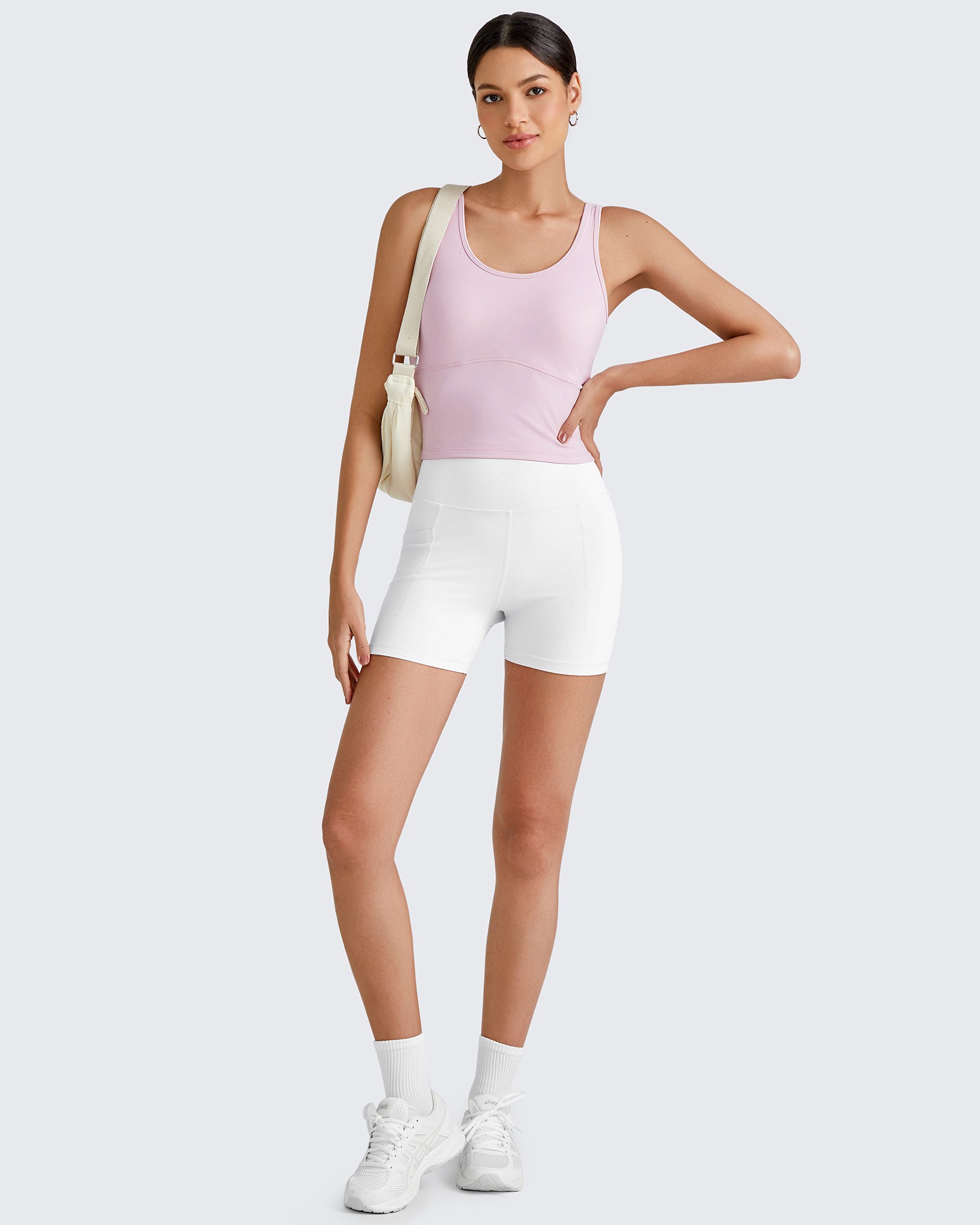 G4Free Activewear BareFeel Built in Bra Workout Tank Tops 