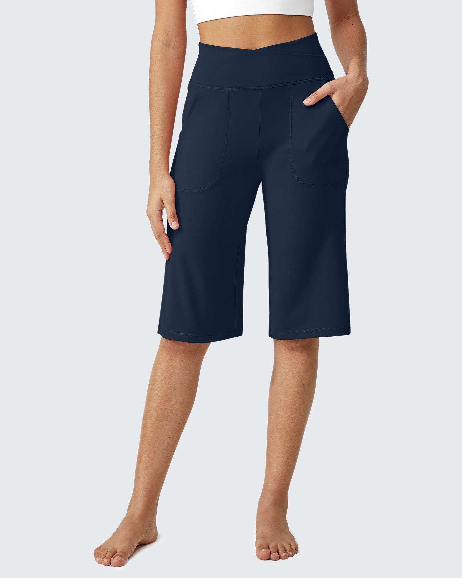 Loose High-Waist Casual Cropped Yoga Pants 14