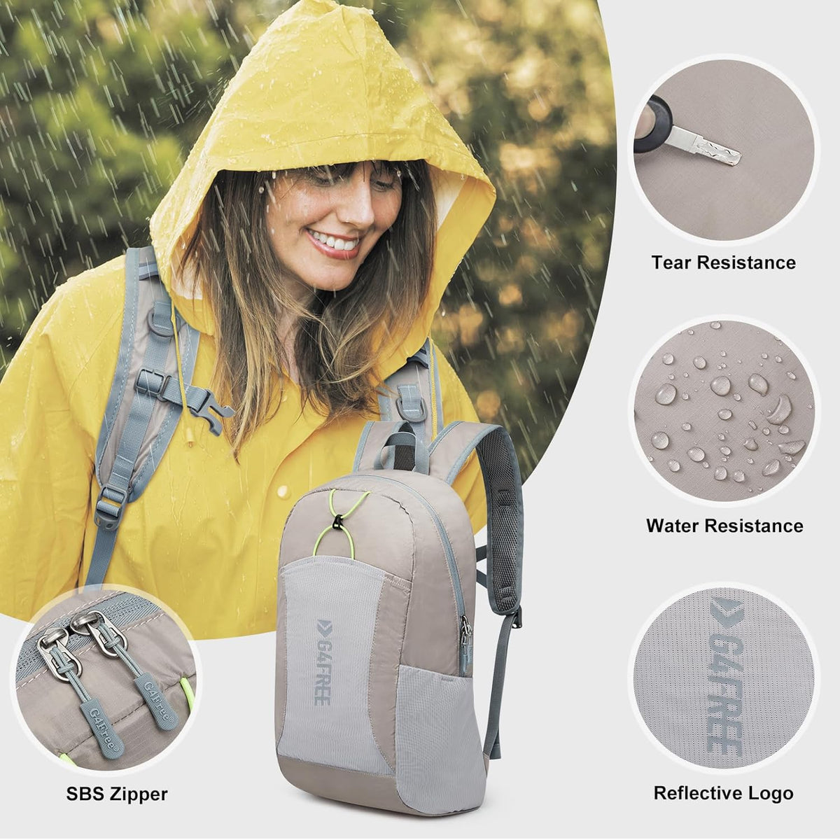 G4Free G4Free 24L Small Packable Water Resistant Hiking Travel Backpack 