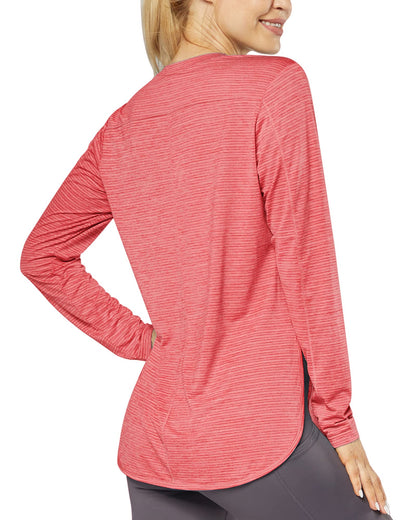 Quick Dry Scoop Neck UV Long Sleeve Workout Tops