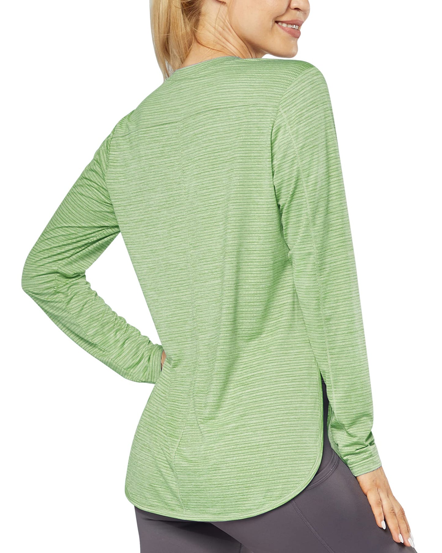 Quick Dry Scoop Neck UV Long Sleeve Workout Tops