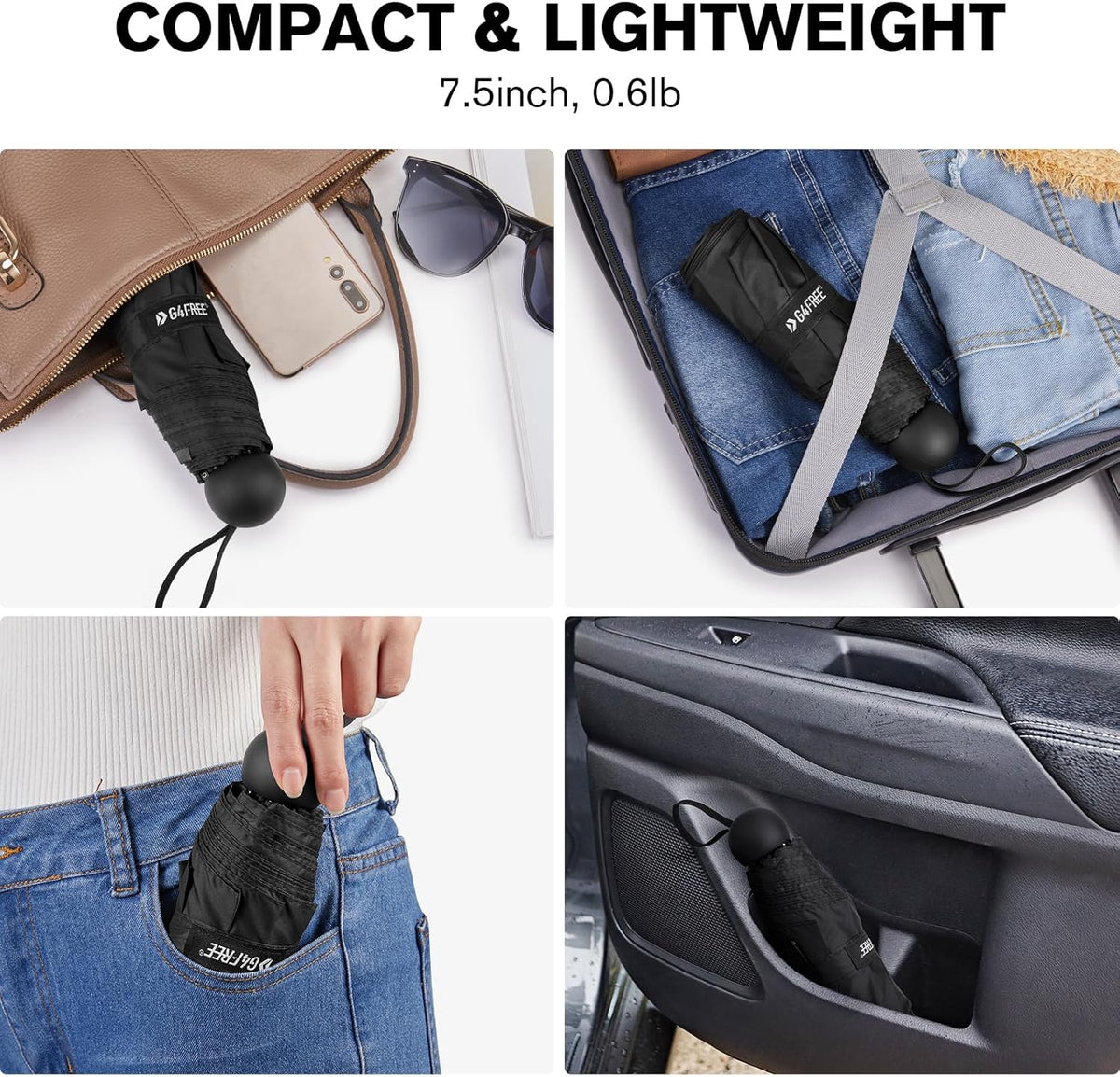 G4Free G4Free Compact UPF 50+ UV Protection Sun Blocking Mini Umbrellas 