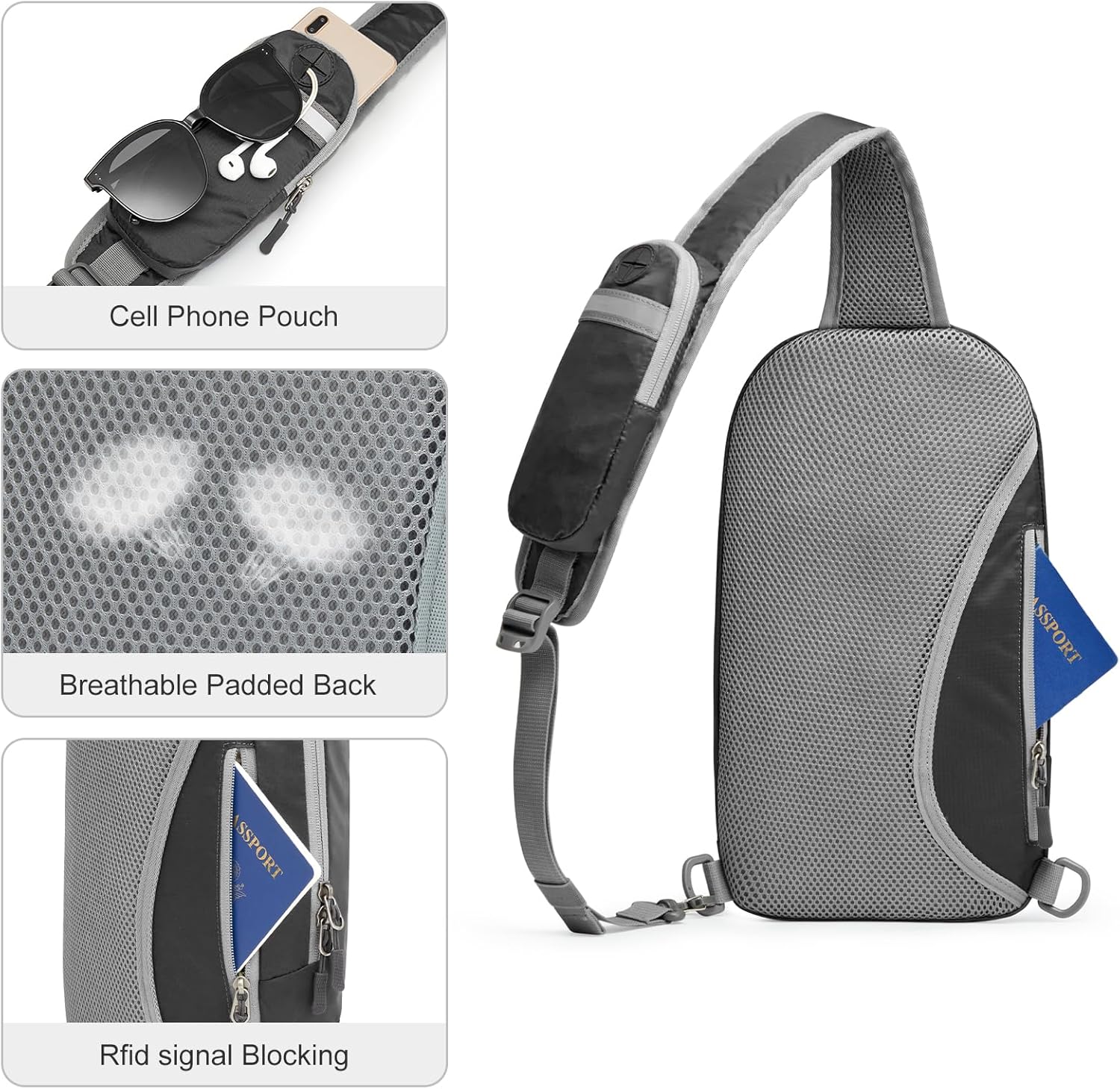 G4Free G4Free Sling Bag RFID Blocking Lightweight Crossbody Backpack 