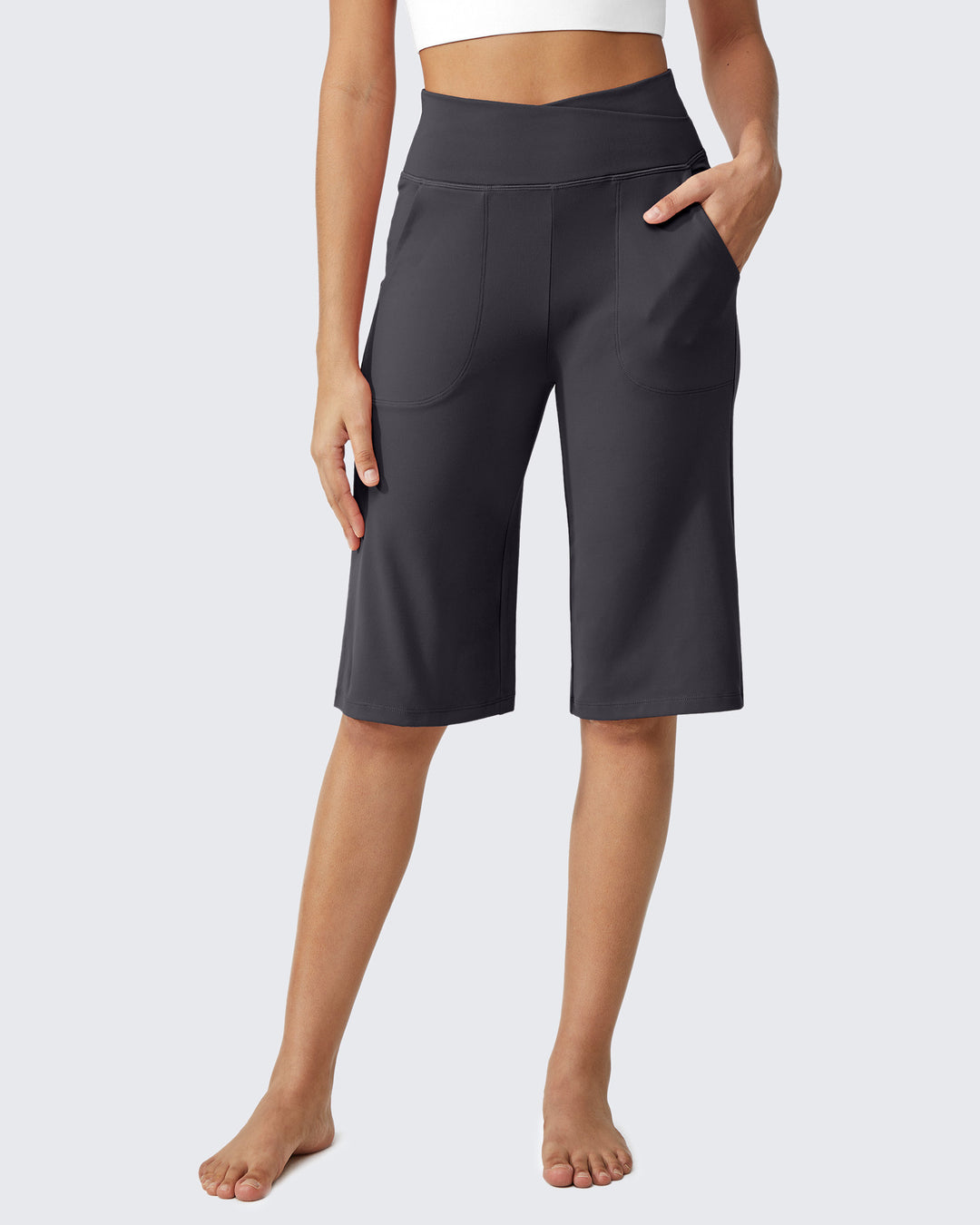 Loose High-Waist Casual Cropped Yoga Pants 14
