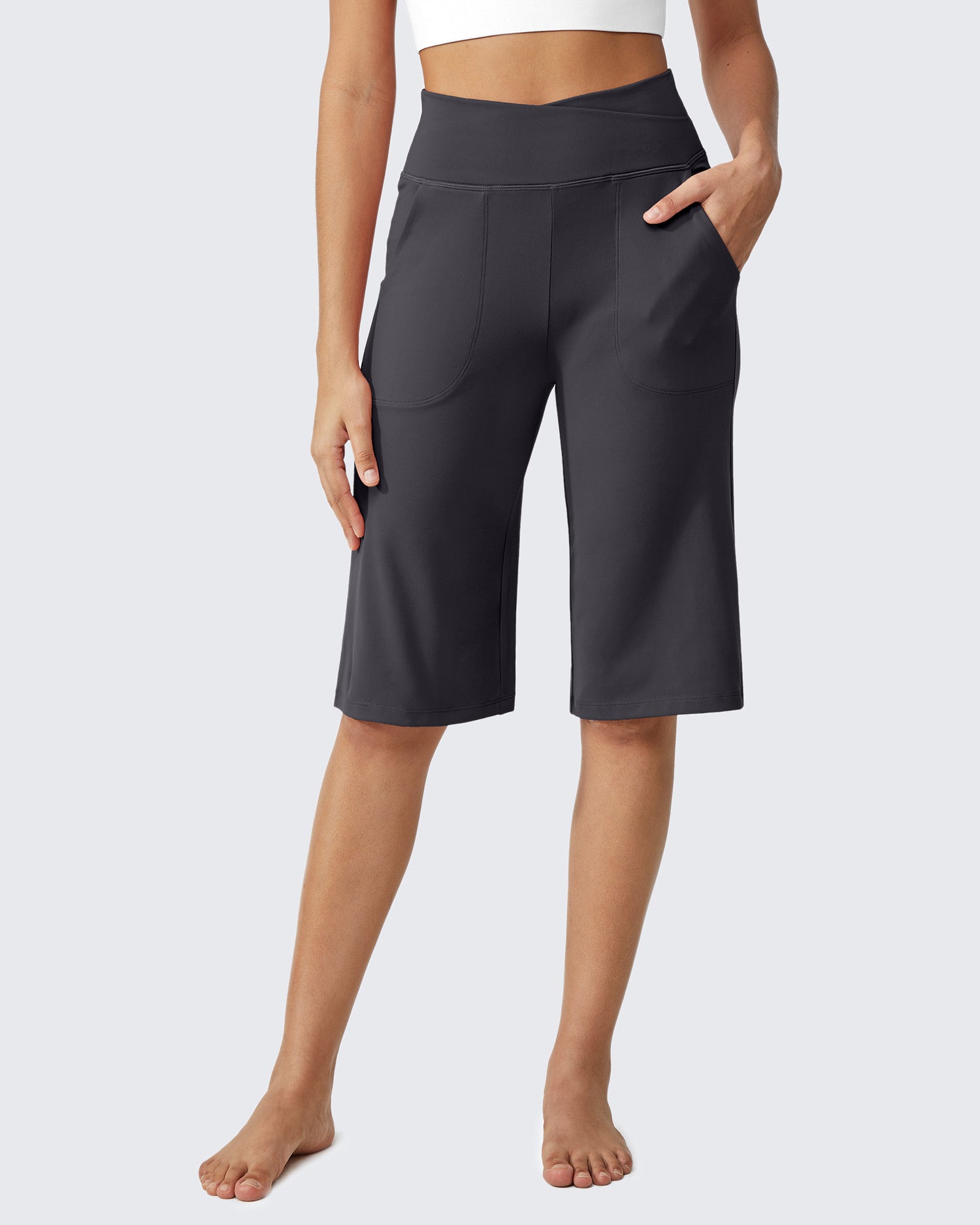 Loose High-Waist Casual Cropped Yoga Pants 14