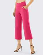 G4Free Activewear Wide Leg High-Waisted Capri Work Pants 23 