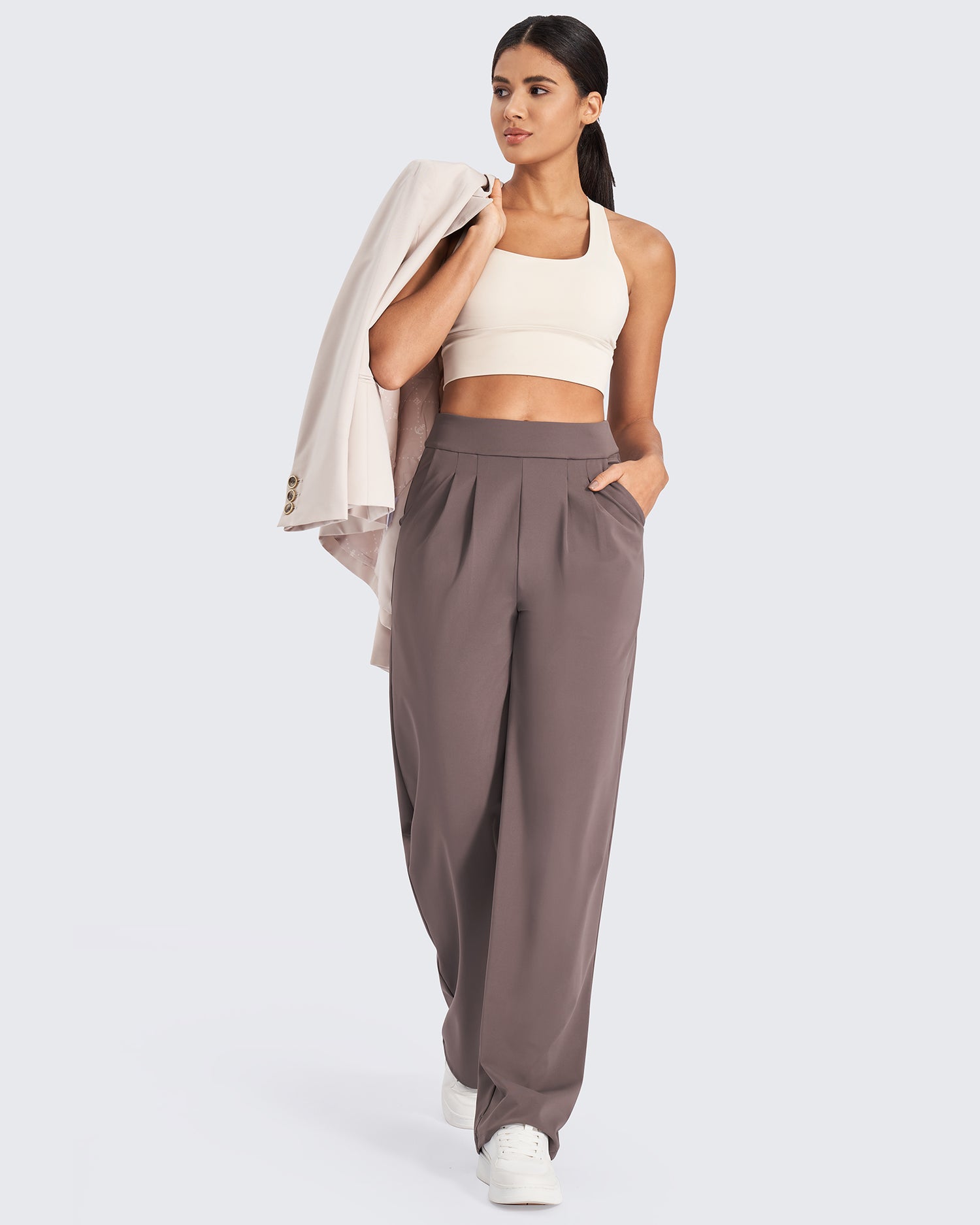 High-Waist Work Wide Leg Pants 29