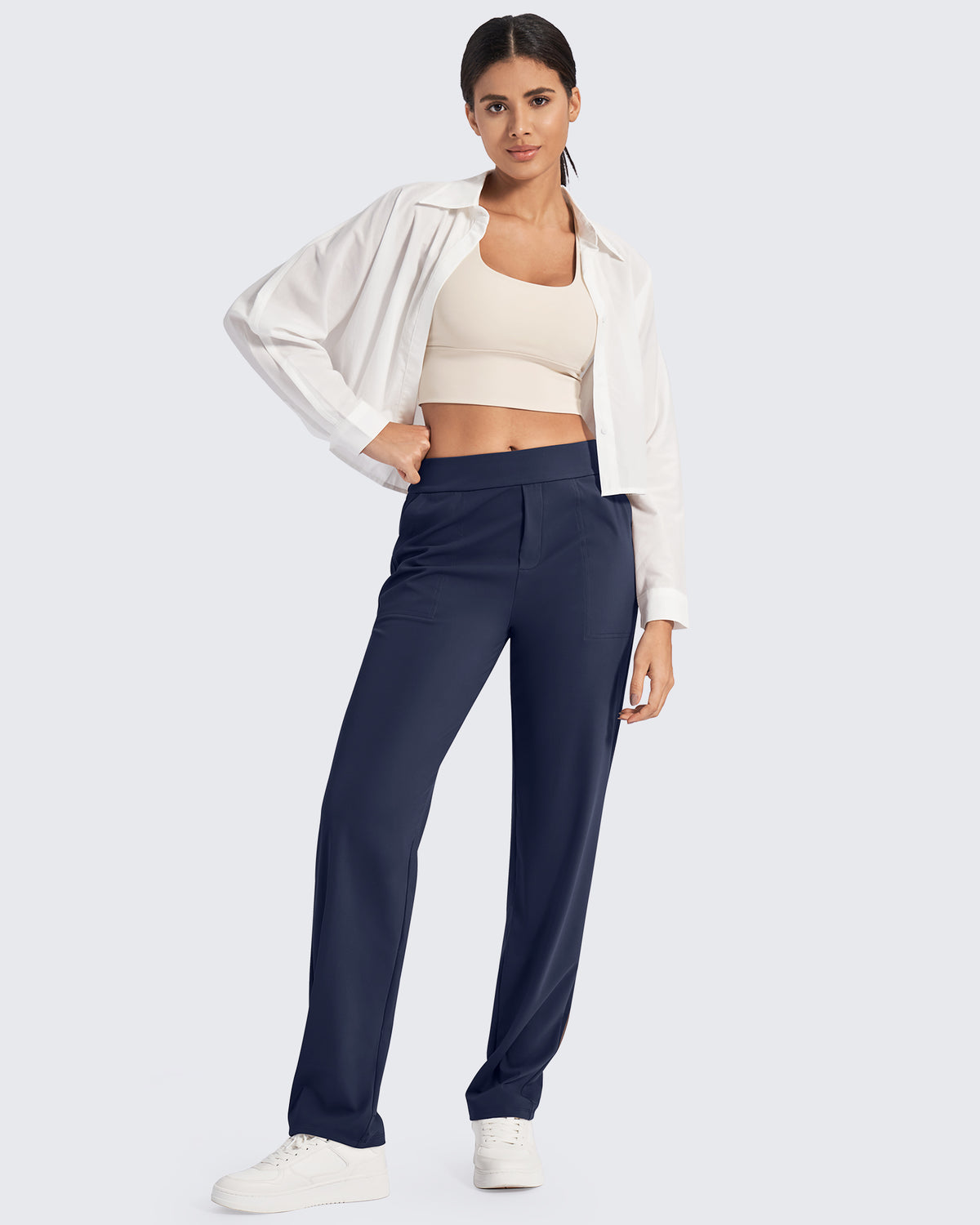 G4Free Activewear Bizcasual High-Waist Straight Dress Pants 
