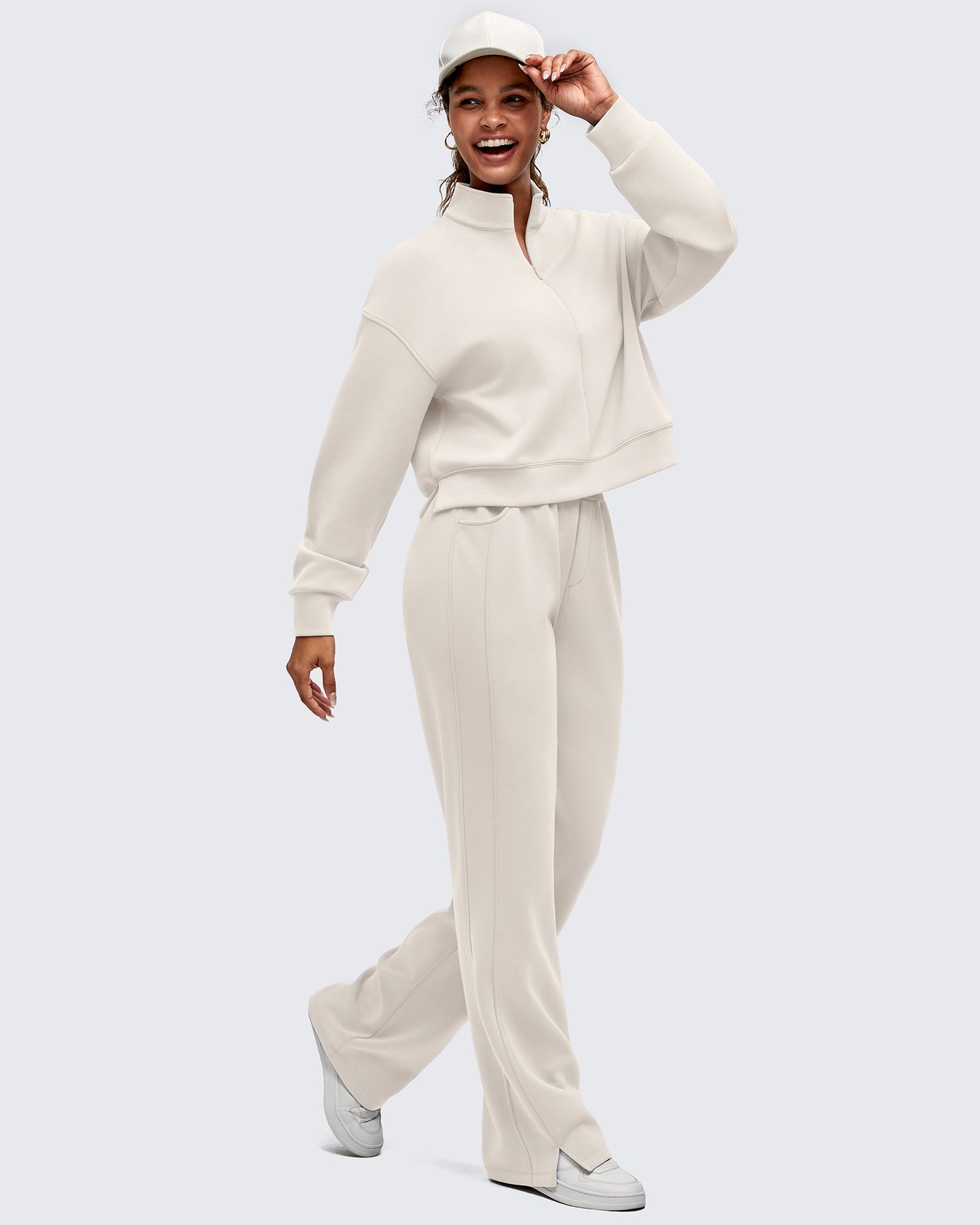 Smoofit Half-Zip Mock Neck Long Sleeve Sweatshirts