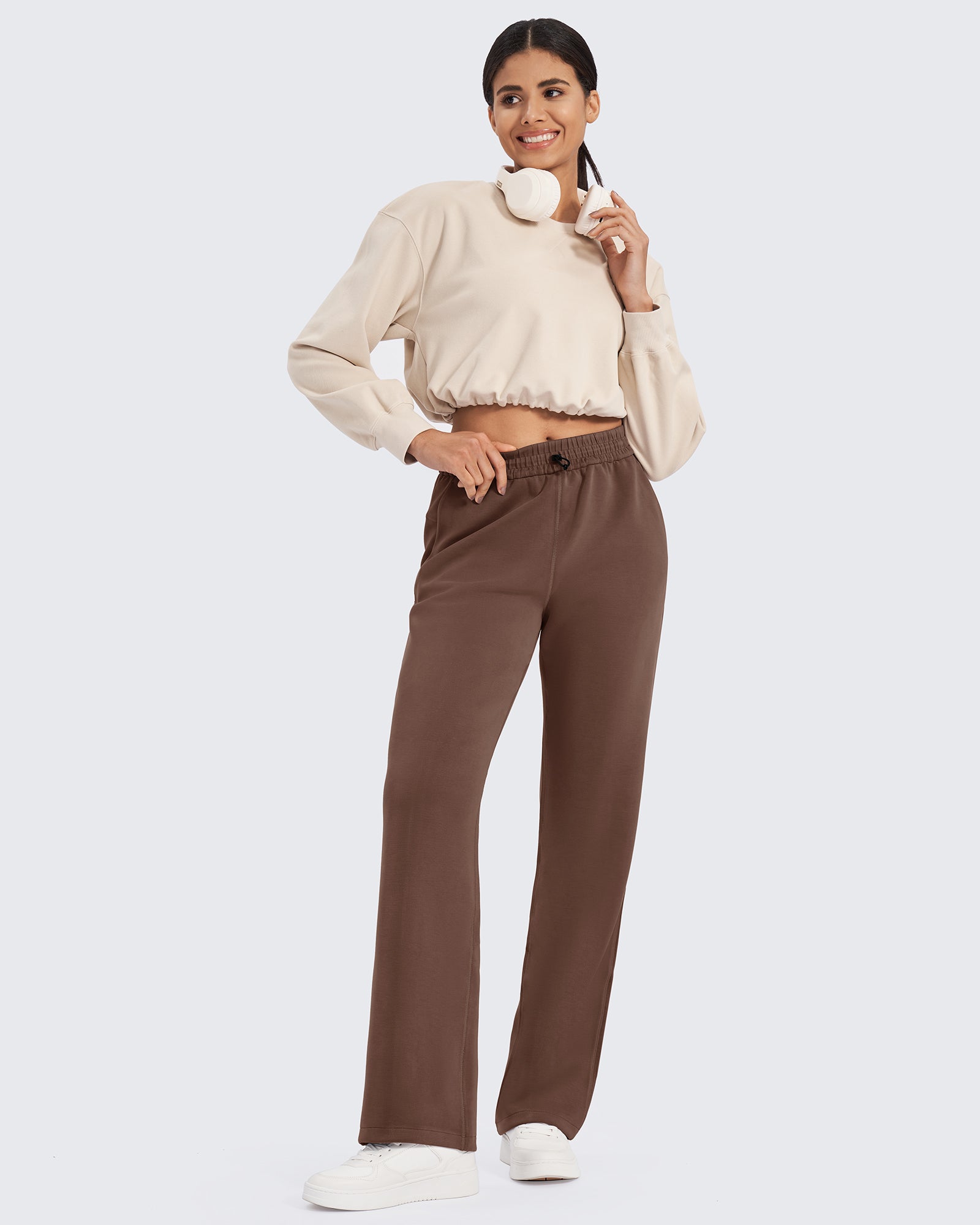 G4Free Activewear Smoofit Mid-Waist Wide Leg Sweatpants 