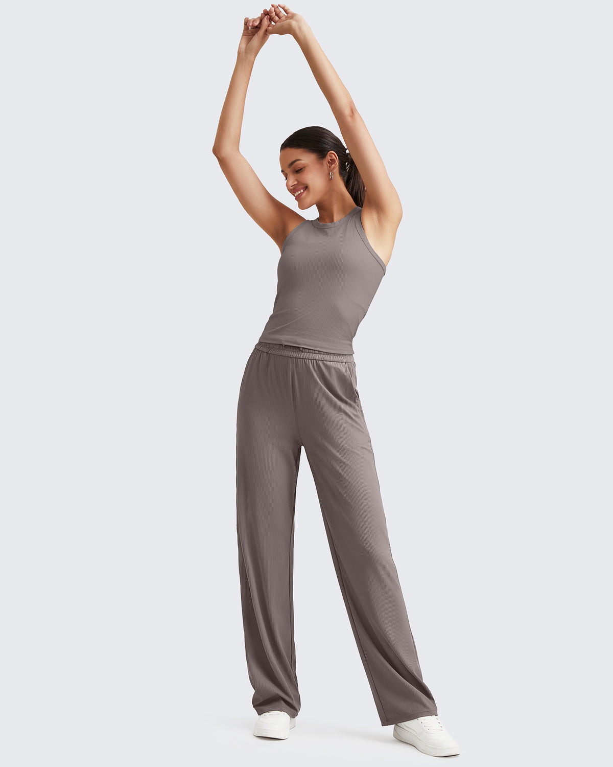 G4Free Activewear Ribbed High-Rise Seamless Work Pants 