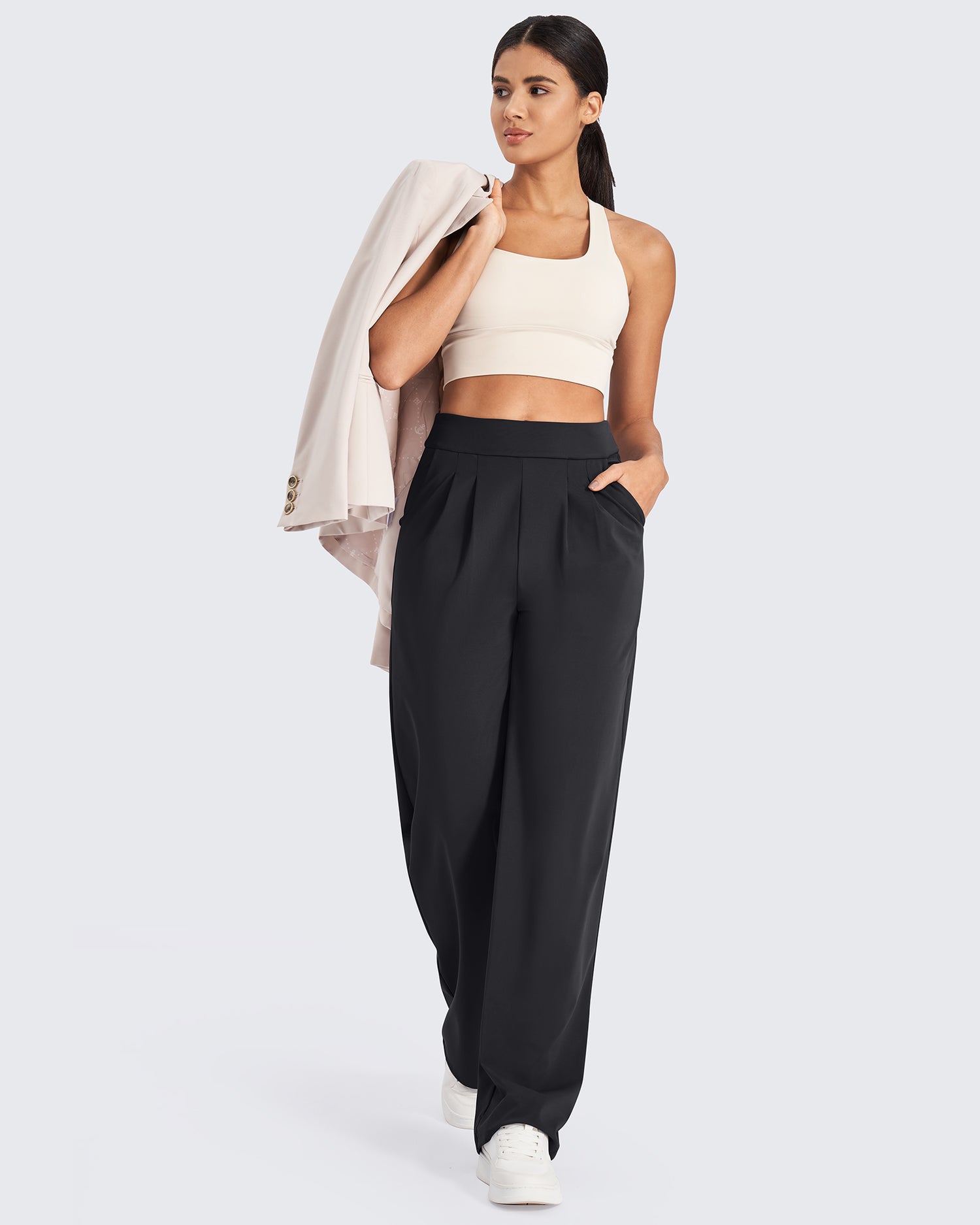 High-Waist Work Wide Leg Pants 31