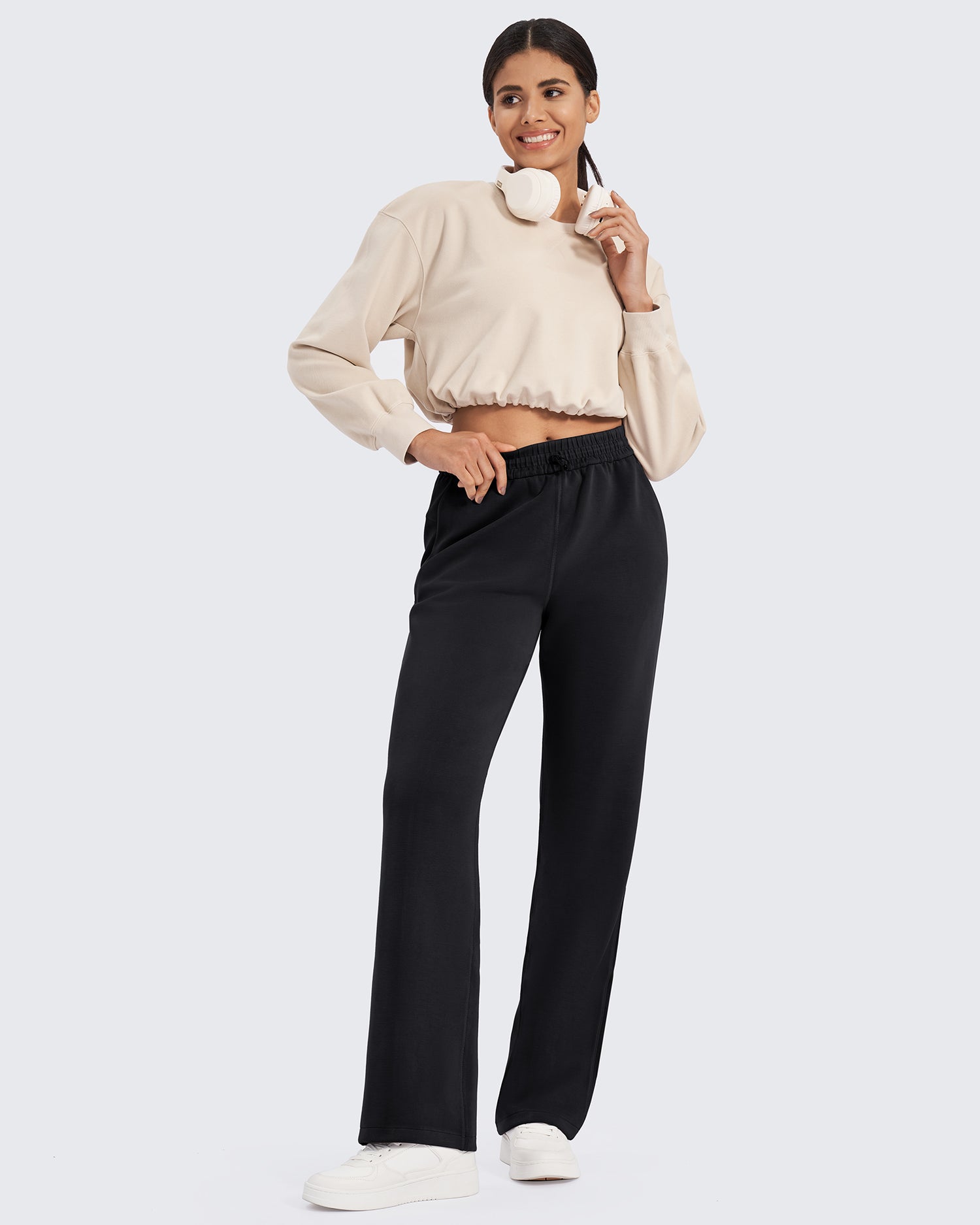 Smoofit Mid-Waist Wide Leg Sweatpants