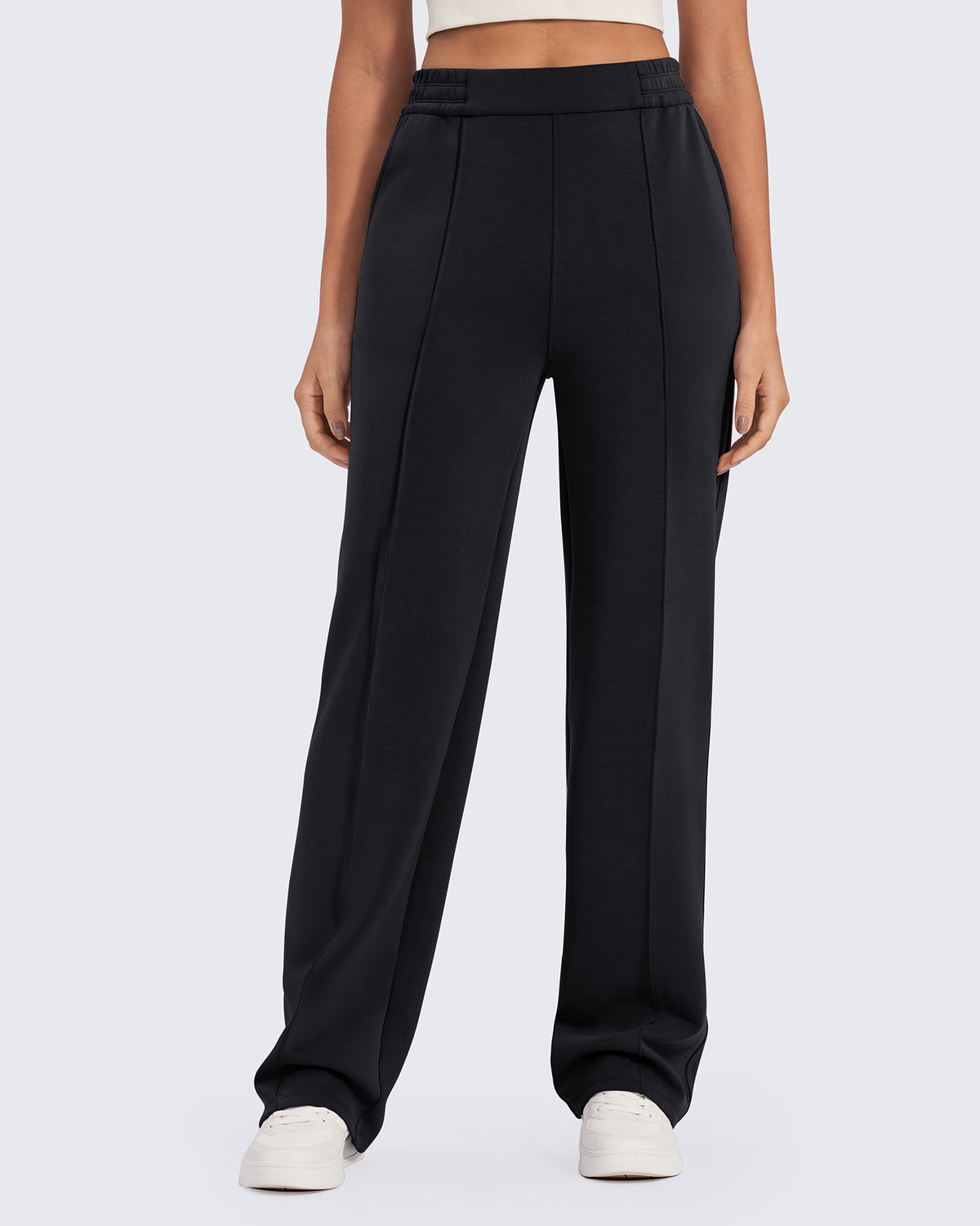 G4Free Activewear Smoofit Loose High-Rise Elastic Dressy Pants 